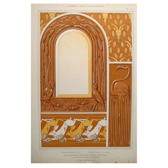 1897 Original Vintage Decorator Sheet, Plate 50 For Sale