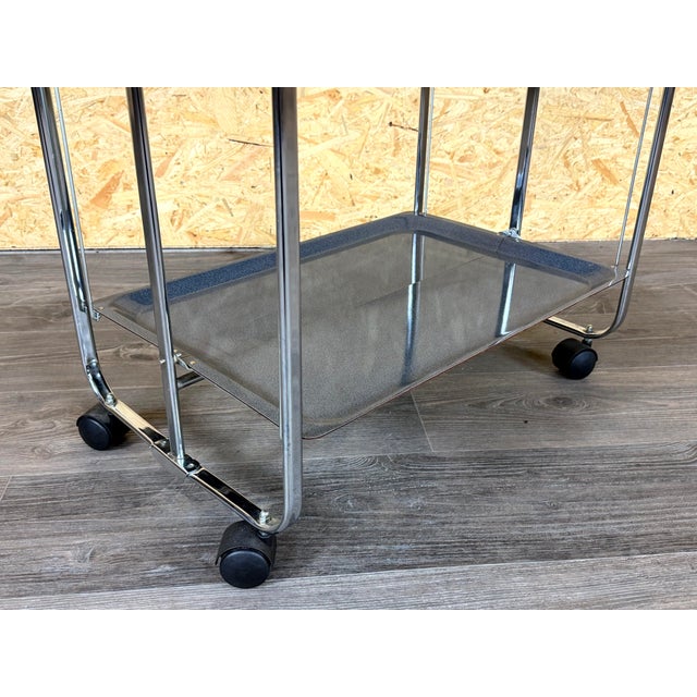 Vintage Space Age Serving Trolley in Metal and Plastic, 1970s For Sale - Image 4 of 15