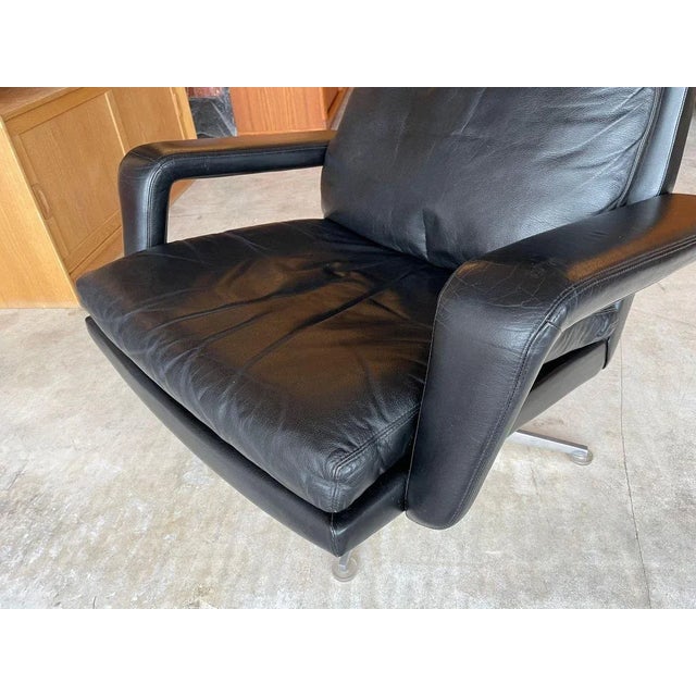 Vintage Leather & Teak Lounge Armchair by Hans Kaufeld, 1970s For Sale - Image 8 of 11