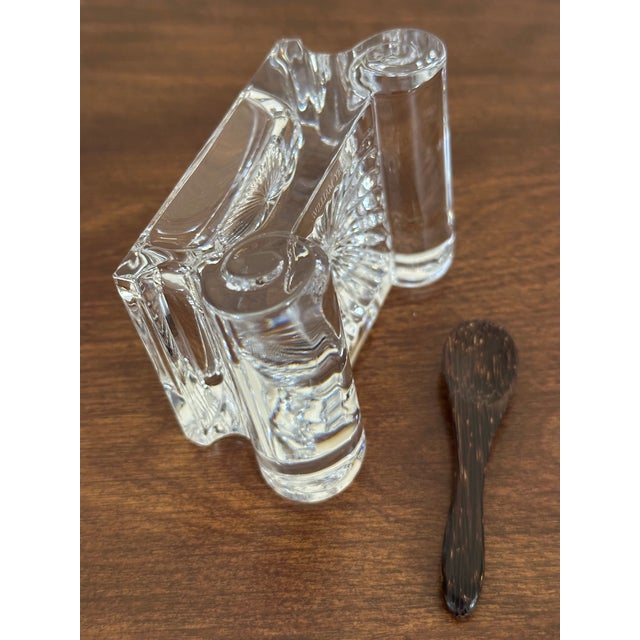 1990s William Yeoward June Crystal Salt Cellar With Wooden Spoon For Sale - Image 9 of 15