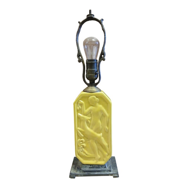 Antique Muncie Pottery Art-Deco Table Lamp For Sale
