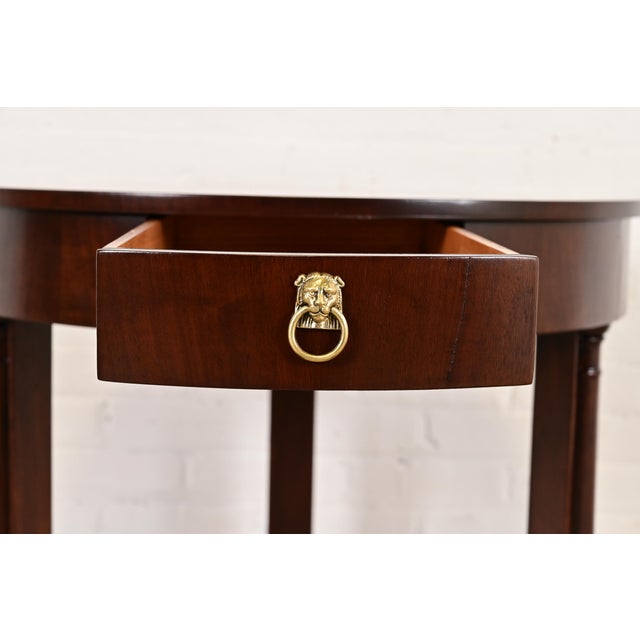 Baker Furniture French Empire Mahogany Gueridon or Tea Table, Newly Refinished For Sale - Image 10 of 16