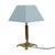 Blue Vintage Brass Table Lamp, 1950s For Sale - Image 8 of 14