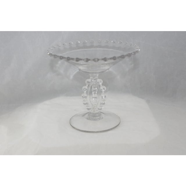 Traditional 1930s Imperial Glass Candlewick Pattern Clear Crystal Tri Stem Compote Serving Dish For Sale - Image 3 of 10