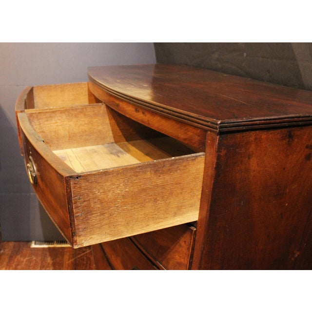 Circa 1770-90 George III Period English Bowfront Chest of Drawers For Sale In Raleigh - Image 6 of 11