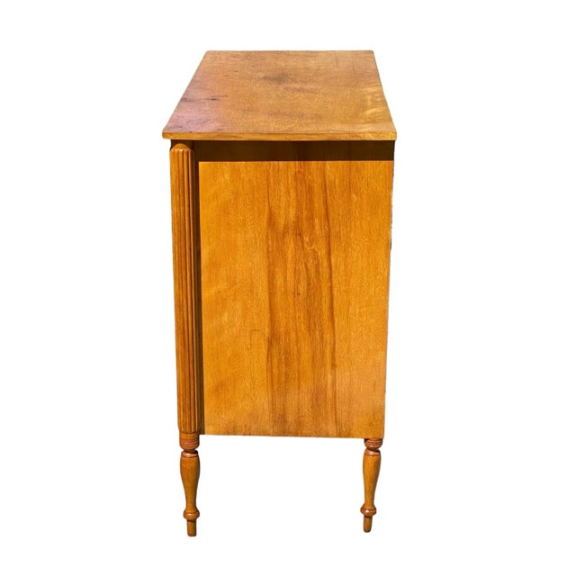 Antique New Hampshire Flame Birch Sheraton Chest of Drawers / Dresser For Sale - Image 9 of 12