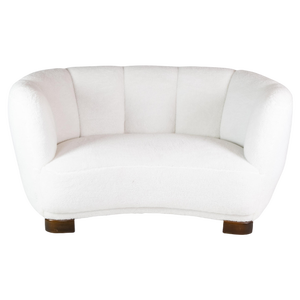 Danish Wool Banana Sofa, 1940s