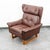1960s Mid Century Danish Modern Lounge Chair Wingback Brown Leather High Back Armchair For Sale - Image 9 of 11
