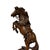 Brown 7" Small Brown UpRearing Spirited Details Motifs Wood Horse Figure For Sale - Image 8 of 9