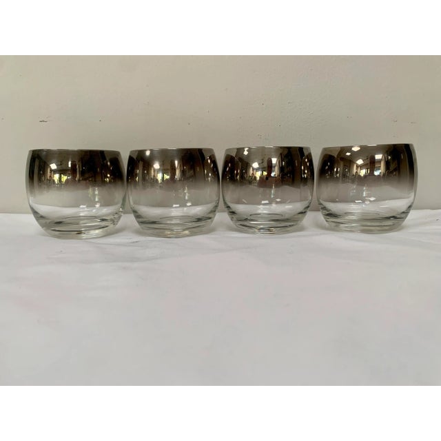 Mid 20th Century Vintage Silver Fade Roly Poly Glasses - Set of 4 For Sale - Image 5 of 5