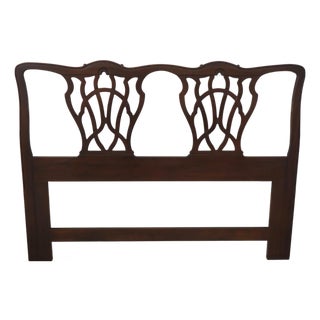 Drexel Heritage 18th C. Classic Queen or Full Size Mahogany Headboard For Sale