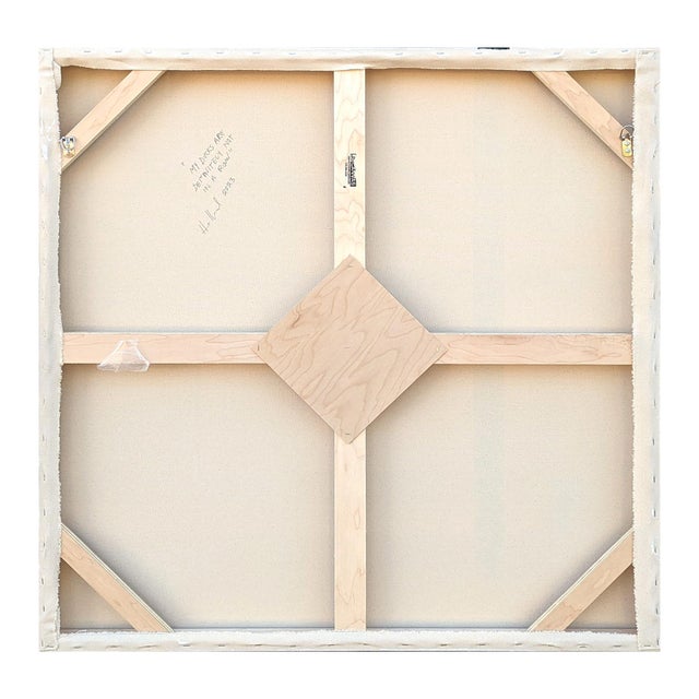 Contemporary abstract geometric painting by Houston-based artist Holland Geibel. The work features layers of rectangular...