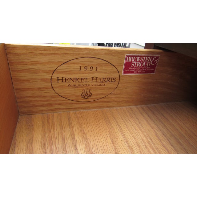 Brown 1980s Henkel Harris Cherry Designer Chest Dresser For Sale - Image 8 of 11