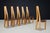 Sculptural Elm and Black Leather Dining Chairs, France, 1970s, Set of 6 For Sale - Image 14 of 17