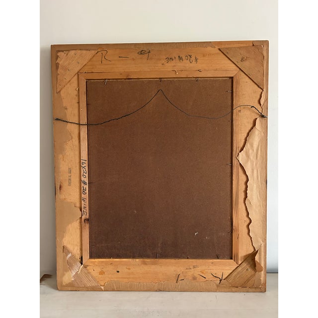 Dark Gray Mid Century Oil Painting Portrait of a Man by Jacob Gains For Sale - Image 8 of 8