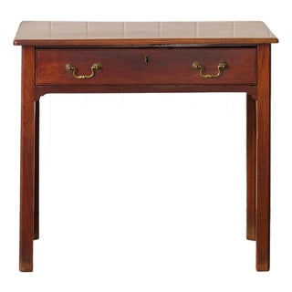 Early 19th Century Georgian Mahogany Single Drawer Side Table With Classic Swan Pulls For Sale