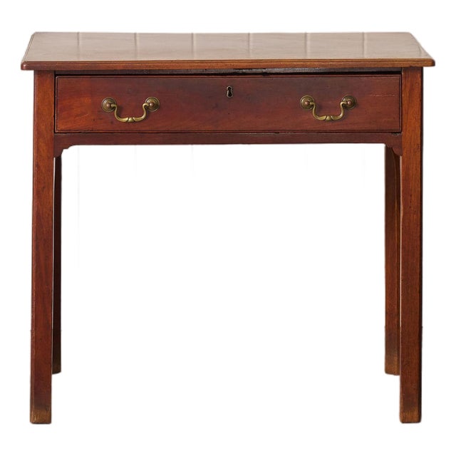 Early 19th Century Georgian Mahogany Single Drawer Side Table With Classic Swan Pulls For Sale