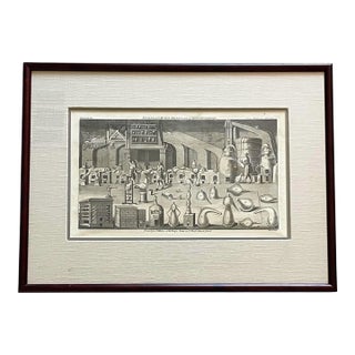 Nathaniel Parr Engraving 1751 for J. HInton's New Dictionary of Arts & Sciences. Chemical Laboratory For Sale