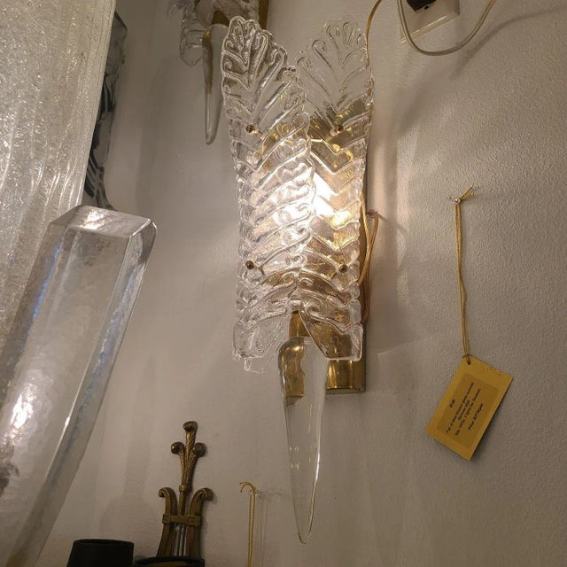 Metal Neoclassical Murano Glass Italian Sconces 1970s For Sale - Image 7 of 12