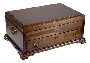 1970s Henkel Harris Virginia Galleries Solid Wild Black Cherry Jewelry Chest