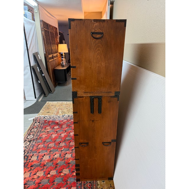 Japanese Tansu Chest of Drawers, Two Piece For Sale - Image 12 of 12