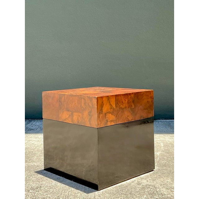 Vintage Burl Parquet Low Drinks Tables - A Pair For Sale In West Palm - Image 6 of 12