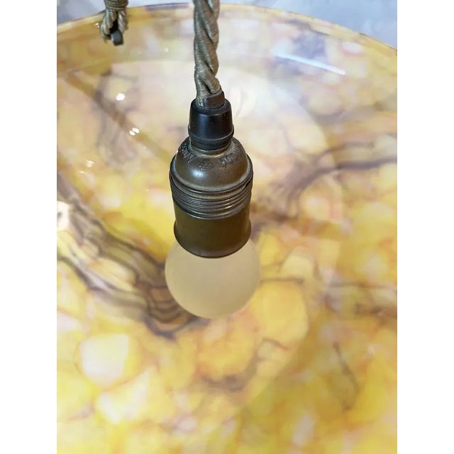 Art Deco Marbled Glass Ceiling Lamp, Germany, 1940s For Sale - Image 9 of 11