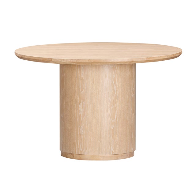 Wood Marlow Natural Wood Round Dining Table For Sale - Image 7 of 7