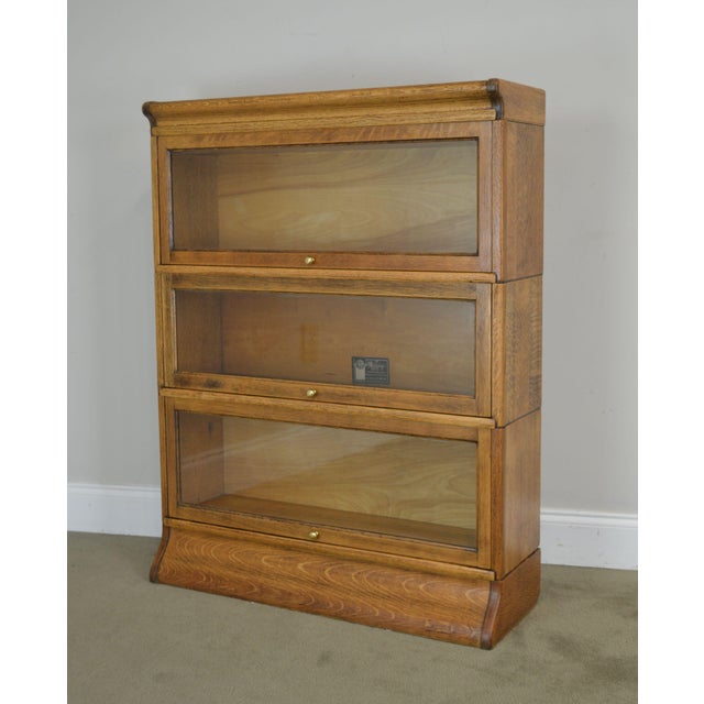 Antique Oak 3 Stack Barrister Bookcase by Viking Chairish