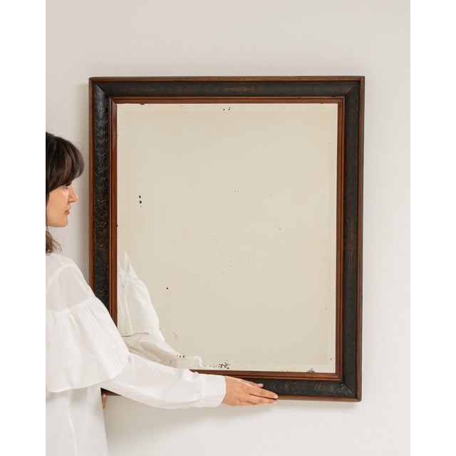 Wood 19th Century France Bronze Wood Mirror For Sale - Image 7 of 8