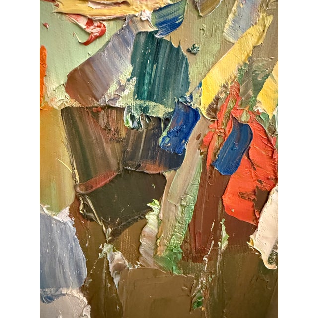 Signed, Square Framed George Barrell / Italo Botti Floral Italo Botti ' also painted under George Barrell. Yellow, blue,...