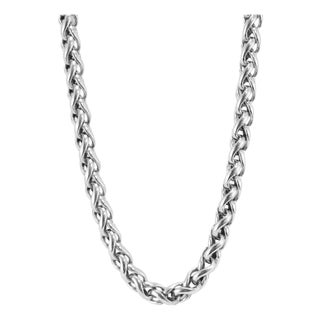 Unisex David Yurman Classic Wheat 8mm Silver & 14k Yellow Gold Chain Necklace For Sale