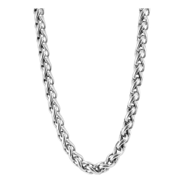 Unisex David Yurman Classic Wheat 8mm Silver & 14k Yellow Gold Chain Necklace For Sale