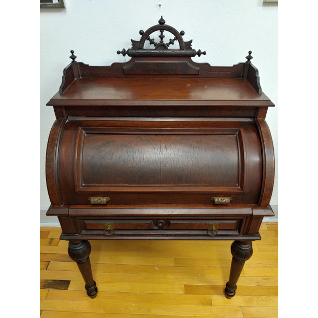 Here's a rare find. This Post Civil War banker's desk is a perfect example of the Renaissance Revival Period in American...