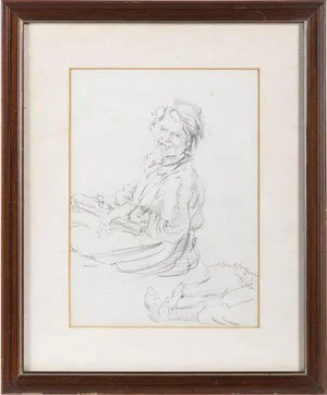 Alberto Augusto De Souza, Figure, Mixed Media on Paper