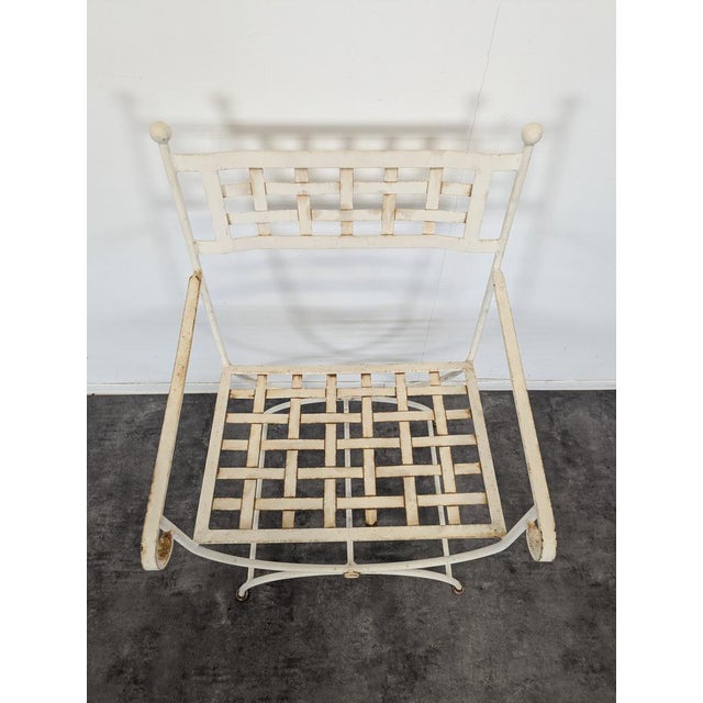 Metal Wrought Iron Garden Table and Chairs, Set of 5 For Sale - Image 7 of 15