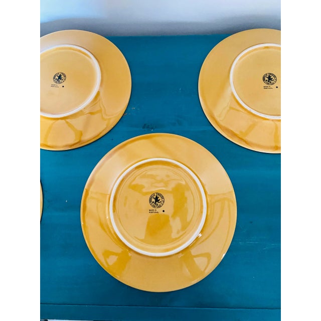 Ceramic 1990s Bordallo Pinheiro Honey Gold Pineapple Salad Plates- Set of 4 For Sale - Image 7 of 11
