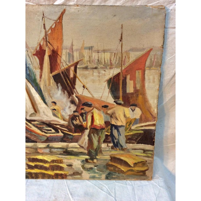 Late 1800s French Nautical Oil on Canvas Painting For Sale - Image 6 of 13