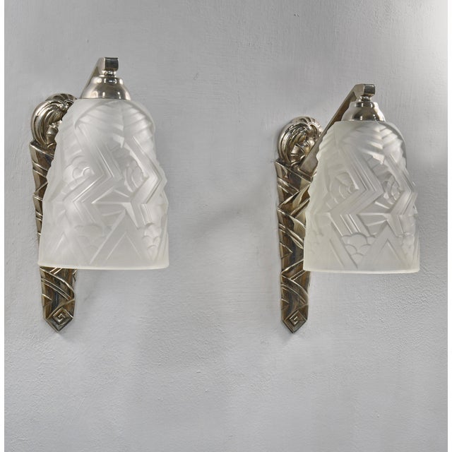 1920s A Pair of French Art Deco Wall Sconces by Charles Schneider 1920s France - 2 Pairs Available For Sale - Image 5 of 7