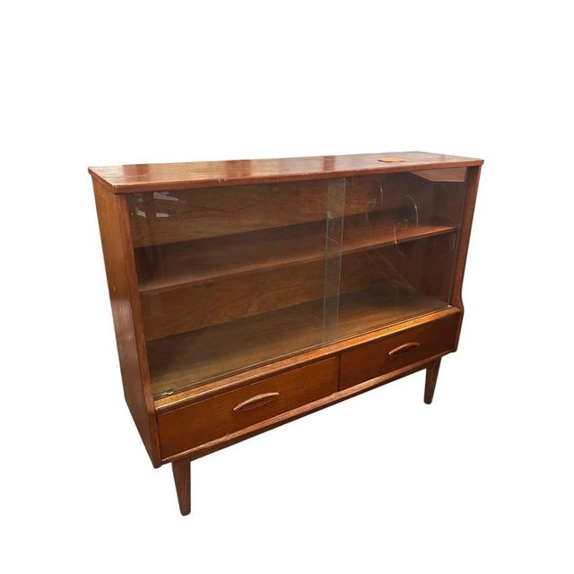 Brown Low Mid-Century Teak Display Cabinet from Jentique, 1960s For Sale - Image 8 of 12