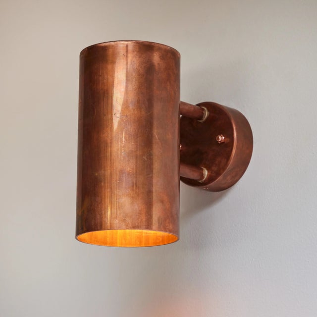 Metal Hans-Agne Jakobsson C 627/110 'Rulle' Raw Copper Outdoor Sconce For Sale - Image 7 of 12