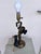 Vintage Candlestick Telephone Brass Table Lamp With Shade For Sale - Image 9 of 11
