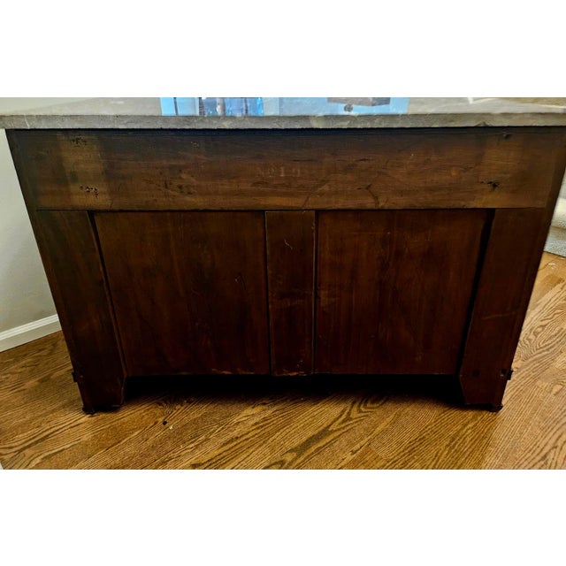 Antique 19th Century French Louis Philippe Burled Walnut Commode | Marble Top For Sale - Image 15 of 15