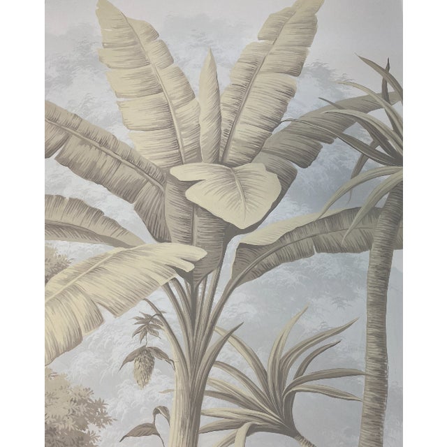 Paper Tropical Views , Tropical Scenery, Hand-Painted Panoramic Wallpaper For Sale - Image 7 of 9