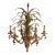 Large Currey & Co Tole Leaf Hollywood Regency Six Light Chandelier (2 Available) For Sale