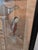 A masterfully painted chinese antique painting in a pre mid century frame ( guaranteed over 75 years old handpainted...