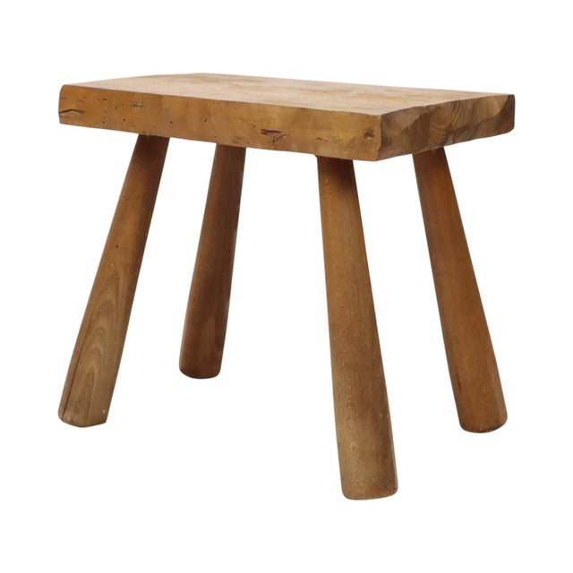 Brutalist Rustic Wood Milking Stool, 1950s For Sale - Image 11 of 18