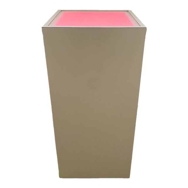 1980s Illuminated Postmodern White Pedestal For Sale