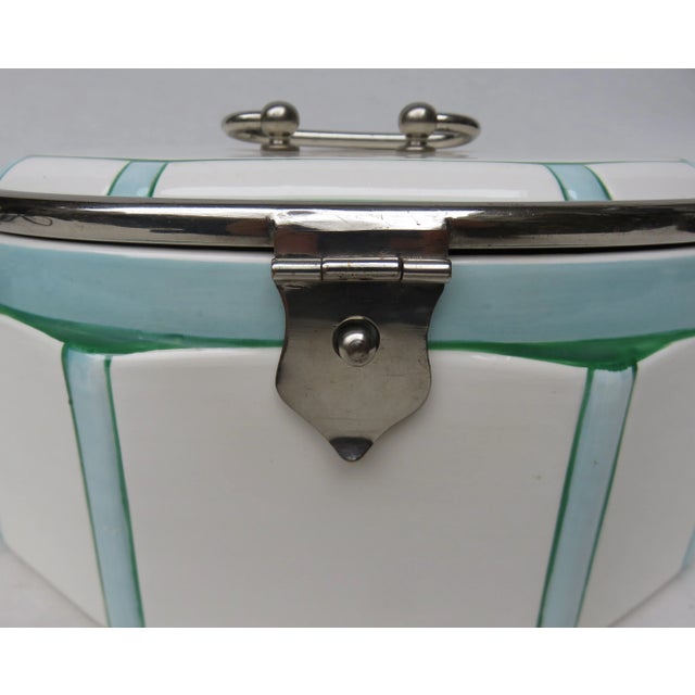 Beige Vintage Art Deco Ceramic Pastry Box For Sale - Image 8 of 18