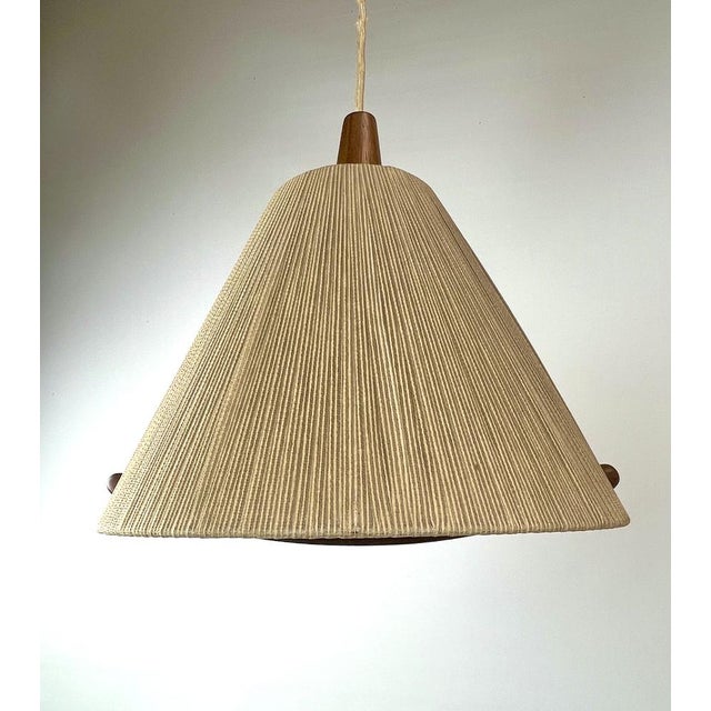 Teak Rope-Raffia Pendant Lamp from Temde, 1960s For Sale - Image 9 of 18